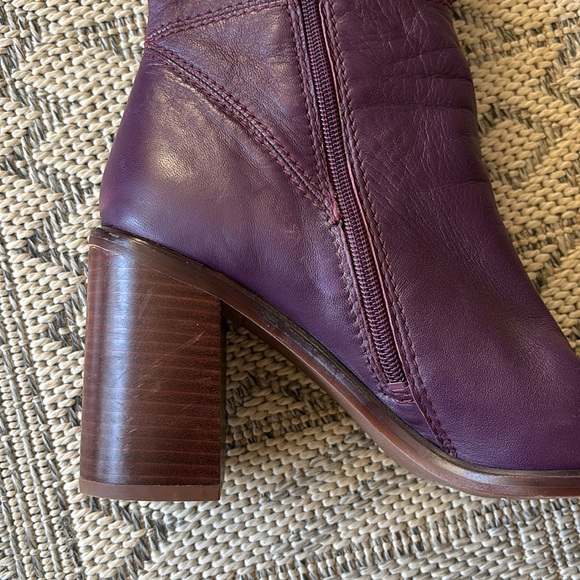 Franco Sarto Women's Stevie Mid Shaft Leather Boots in Purple - Picture 7 of 11